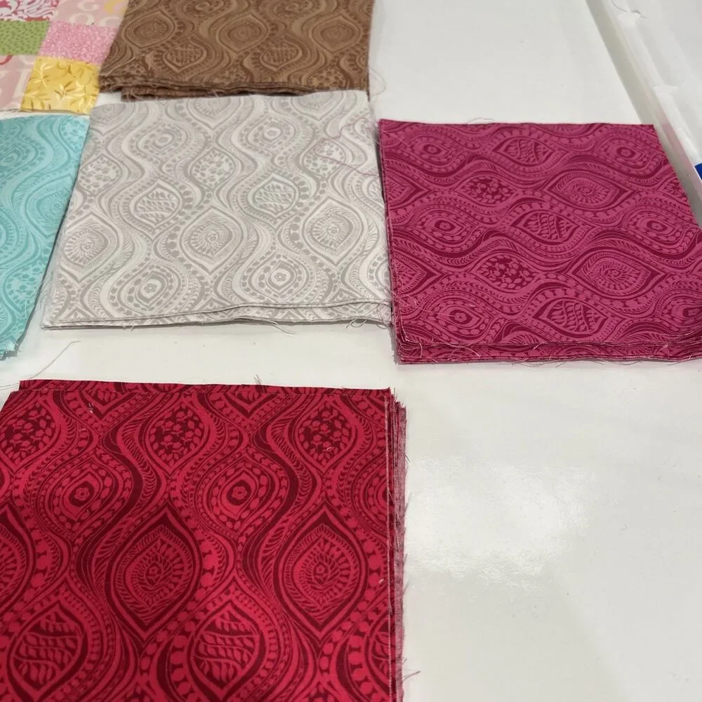 Cotton Quilt Squares & Triangles Pre Cut Fabric Lot 6